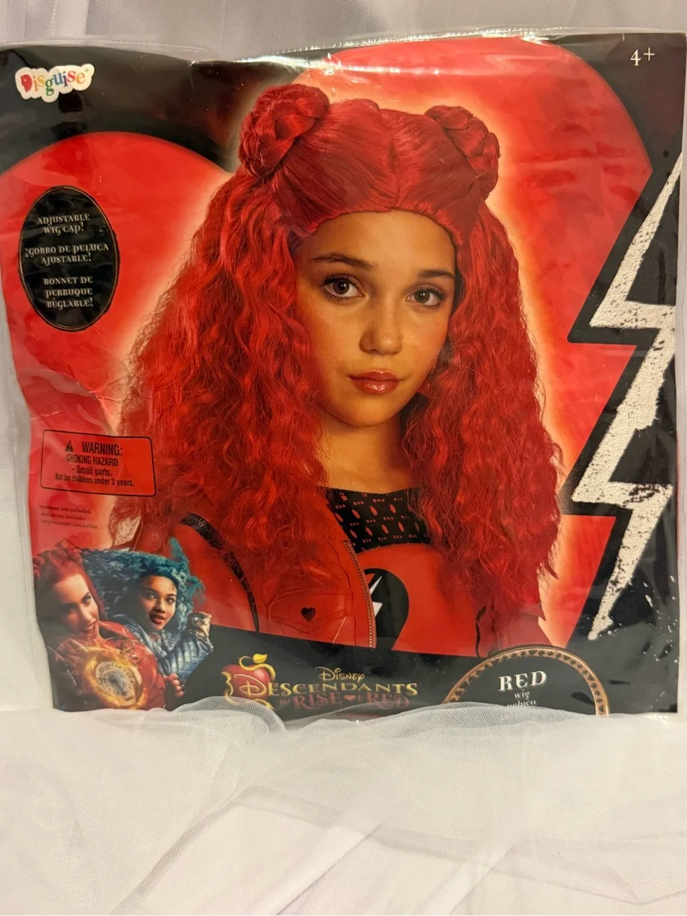 Disney Kids Red Curly Wig with Space Buns - Descendants Style